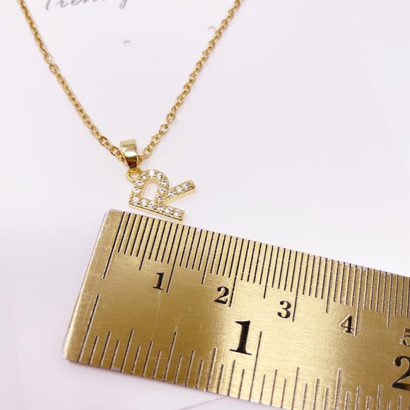 R initial Gold Necklace - Picture 7 of 8